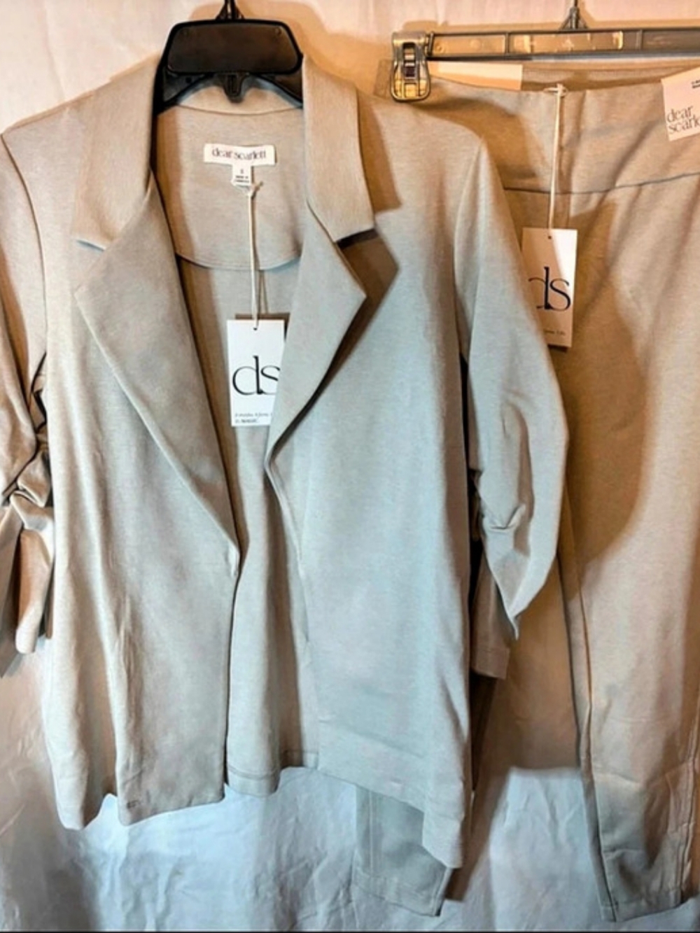 Dear Scarlett Gray Blazer and Magic Pants Set NWT
